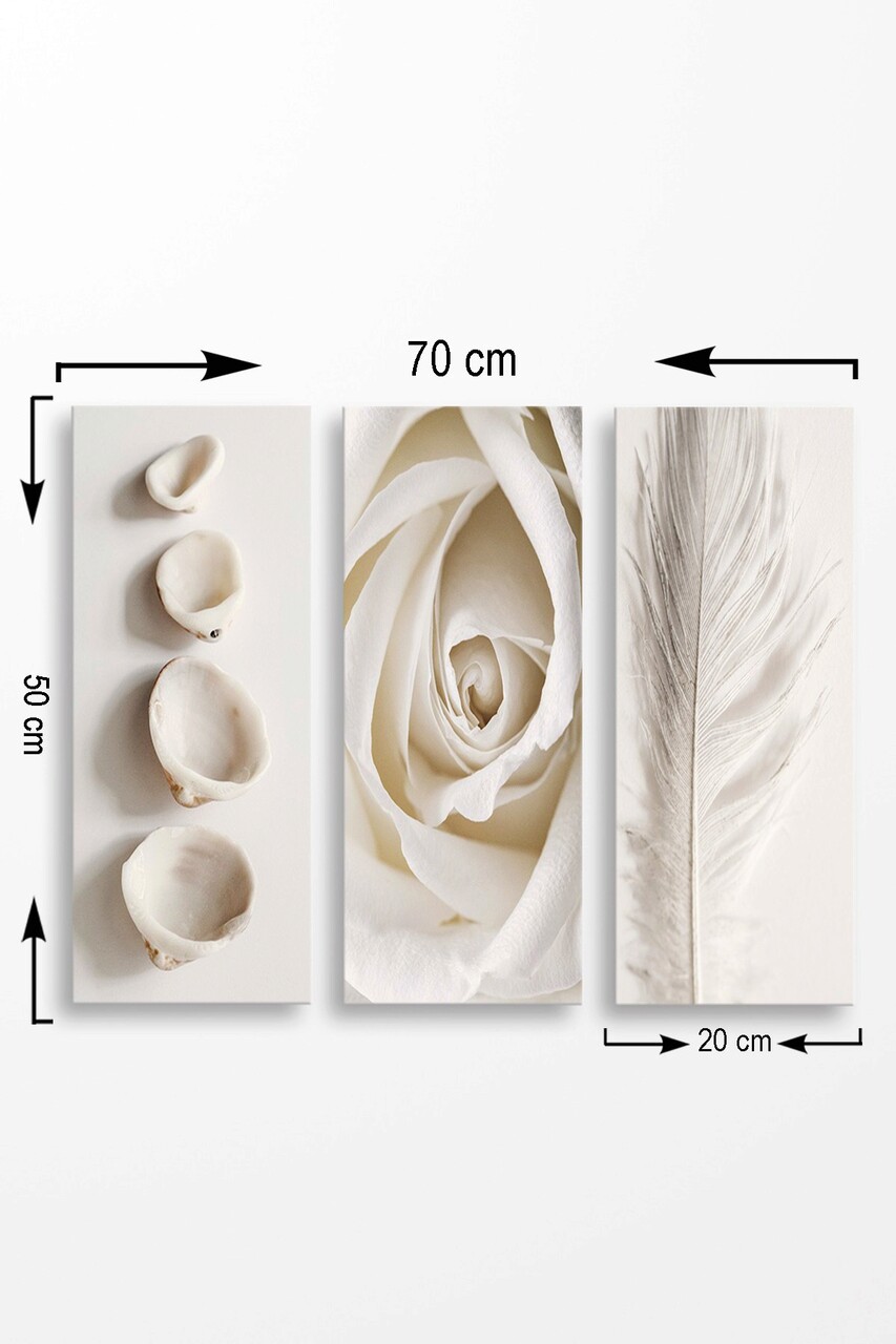 Tablou decorativ MDF, MDF0086, 20 x 50 cm, 3 piese, Multicolor - view 2