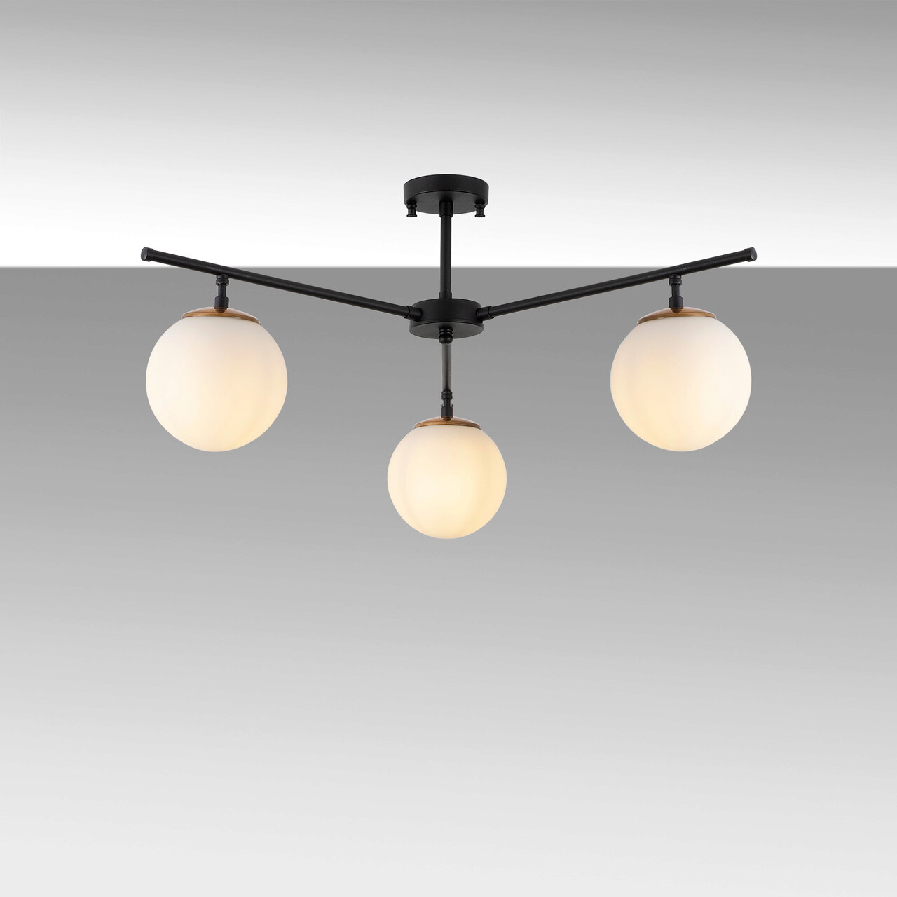 Lustra, Fulgor, 942FLG1105, Metal, Negru / Auriu / Alb - 2 | YEO