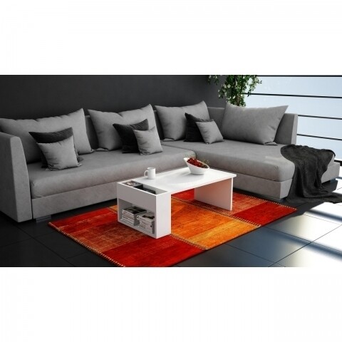 Masuta pentru living, Wooden Art, View White, 95x50x34 cm mezoni.ro