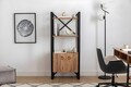Corp biblioteca, Puqa Design, Milano, 64x160x32 cm, PAL, Pin Atlantic / Negru