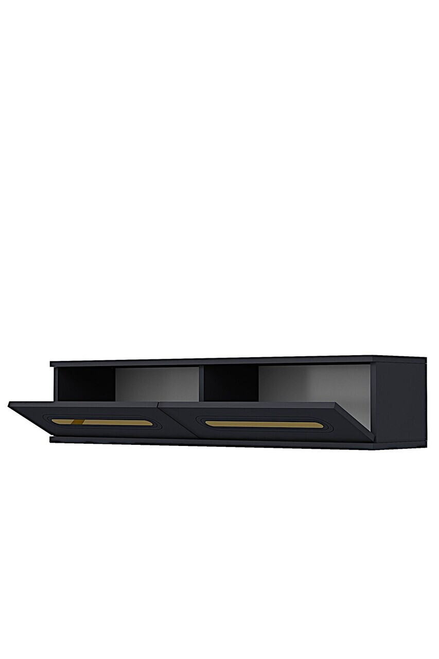 Dulap, Hanah Home, Rany 120, 120x25.5x29.6 cm, Antracit / Aur — imaginea 6