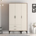 Dulap pentru haine, Hommy Craft, Kumsal ST, 120x47.5x201.4 cm, PAL, Maro/Crem
