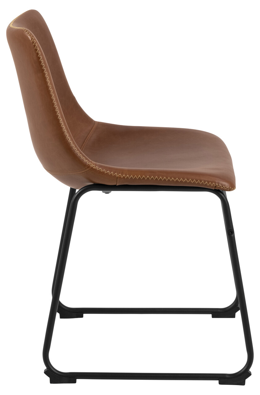 Scaun Oregon, Actona, 48x56x78.5 cm, piele ecologica/otel, brandy - view 8