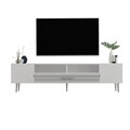 Comoda TV, Olivia, Dekolp2, Alb / Argintiu