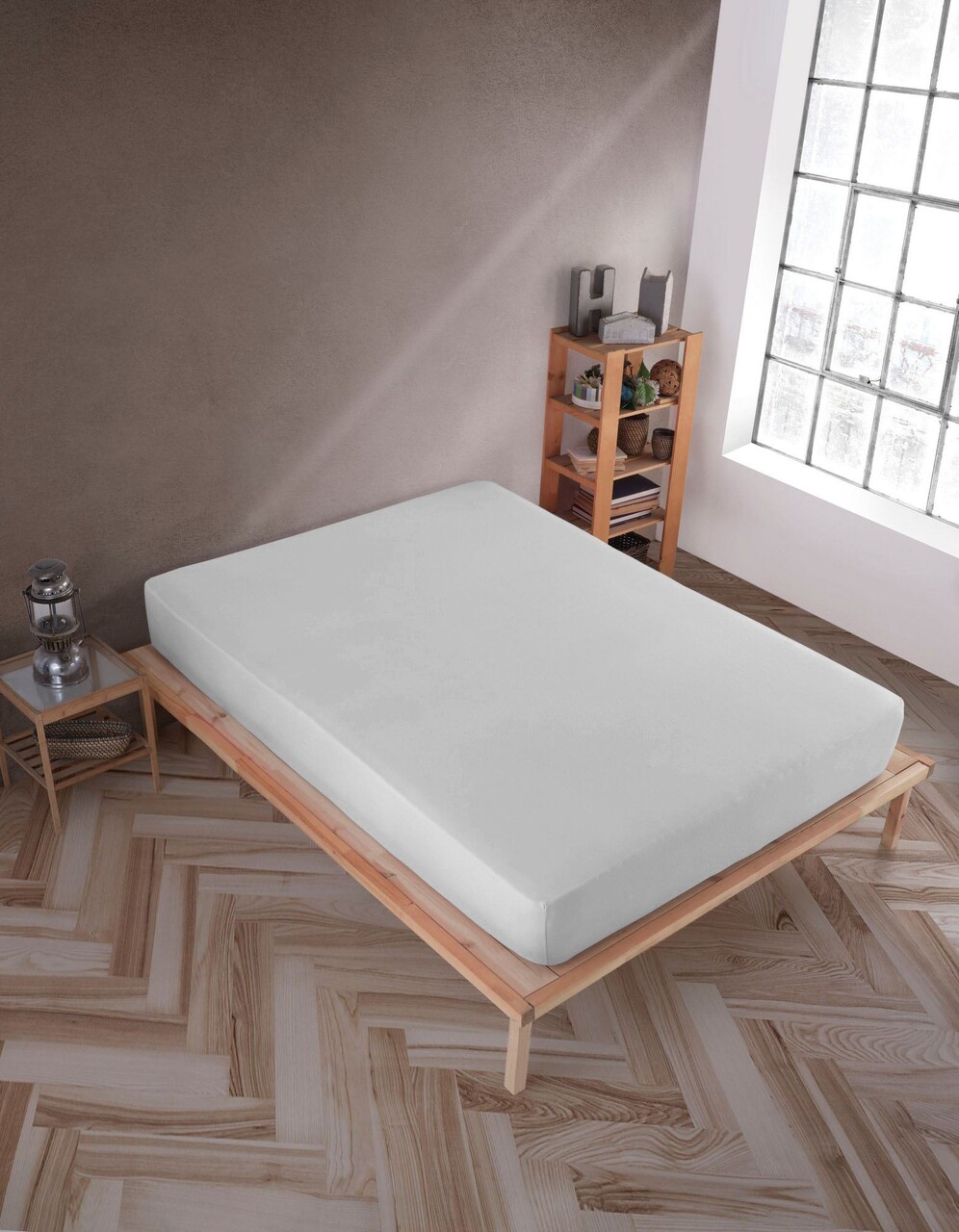 Cearceaf de pat cu elastic Jersey Single Large (FR), L'essentiel Maison, Grey, Gri