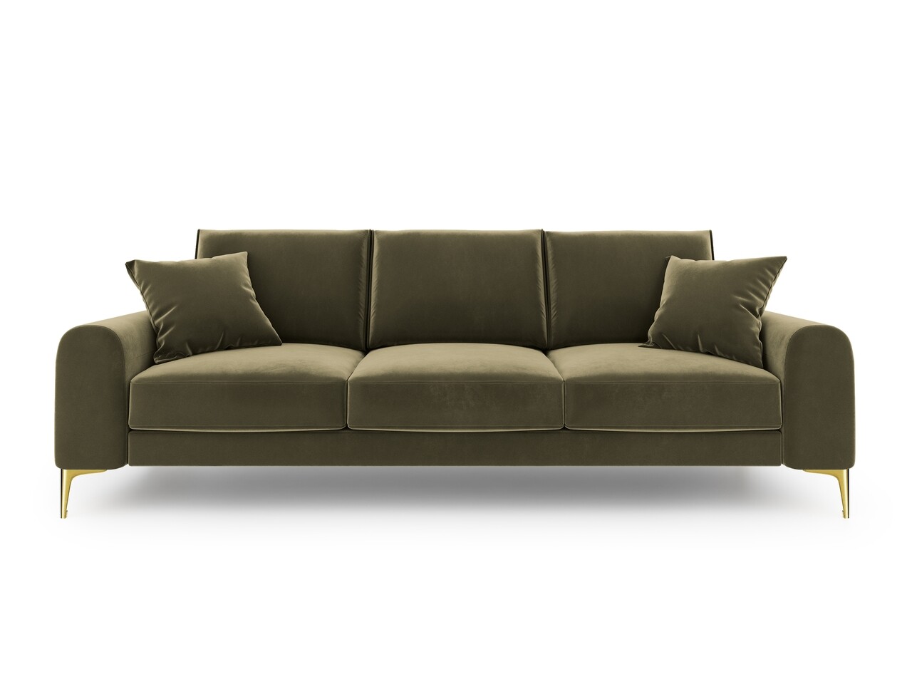 Canapea, Madara, Mazzini Sofas, 4 locuri, gold legs, 237x102x90 cm, catifea, verde - 1 | YEO