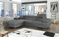 Coltar extensibil stanga 4 locuri ELTAP, Armd-84, Armando, 289x203x85 cm, lemn/poliester, gri