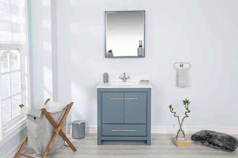 Set mobilier de baie (2 piese), jussara, superior 30, albastru