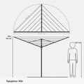 Uscator de rufe rotativ cu 4 brate + suport fixare pamant, Brabantia, TopSpinner, 40 m capacitate de uscare, otel, gri metalizat