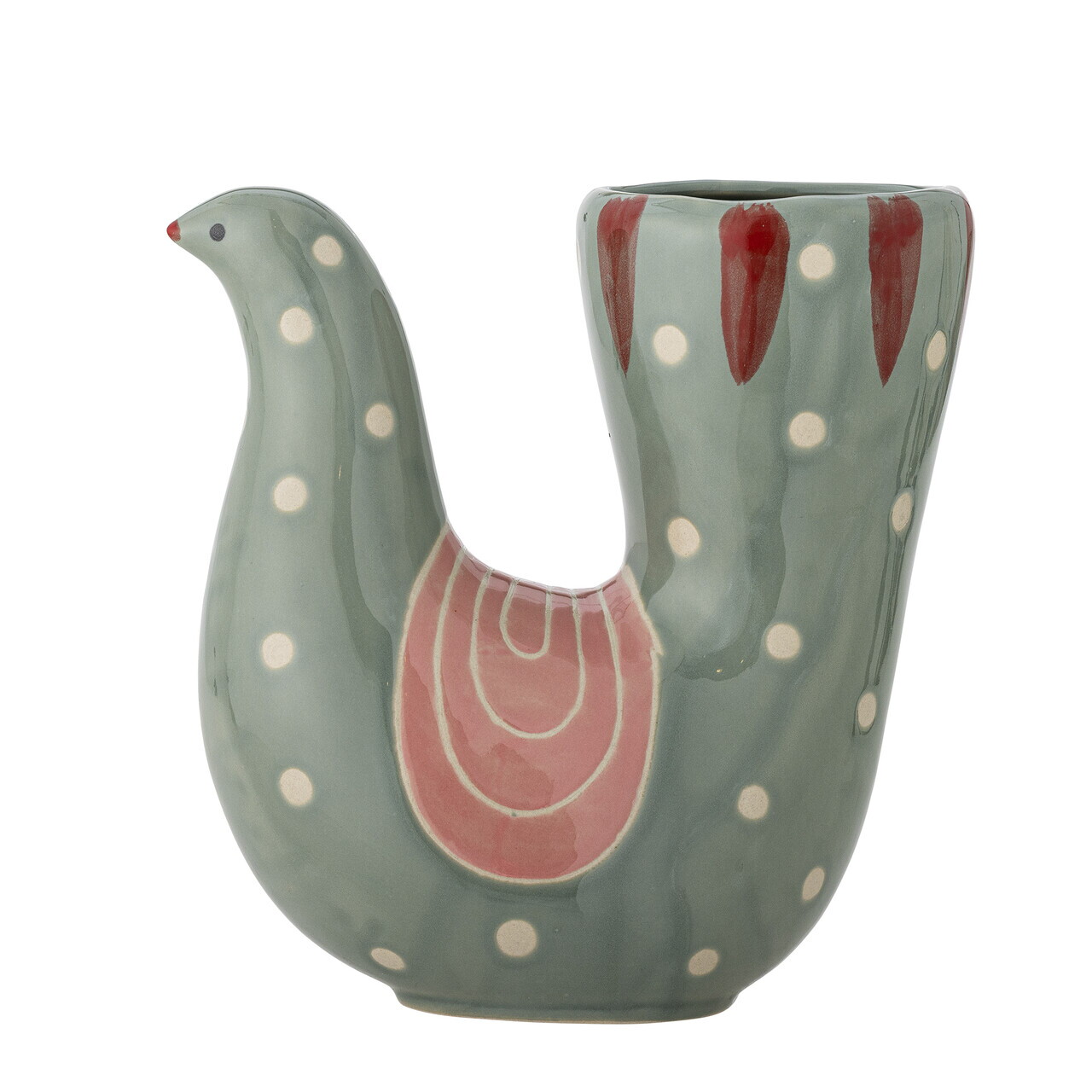 Vaza decorativa, Bloomingville, Trudy, 19x7.5x19 cm, ceramica, albastru