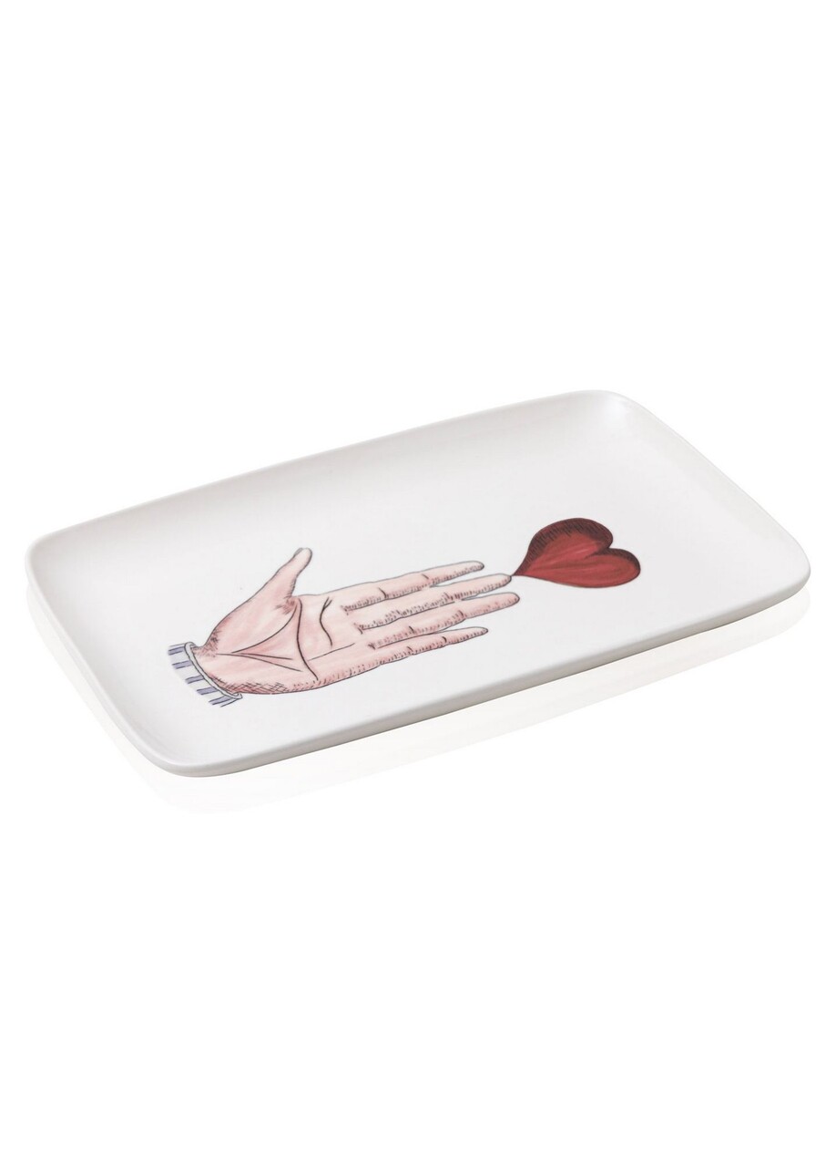 Platou servire, Hermia, 280TMA3372, Alb/Rosu - view 3