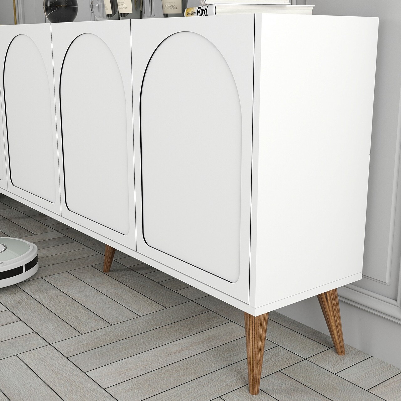 Consola, Hanah Home, Lyon 81, 180x81x35 cm, Alb/Maro - view 5