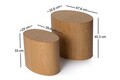 Set masute 2 piese, Nordure, Elipse Set, MDF , Stejar
