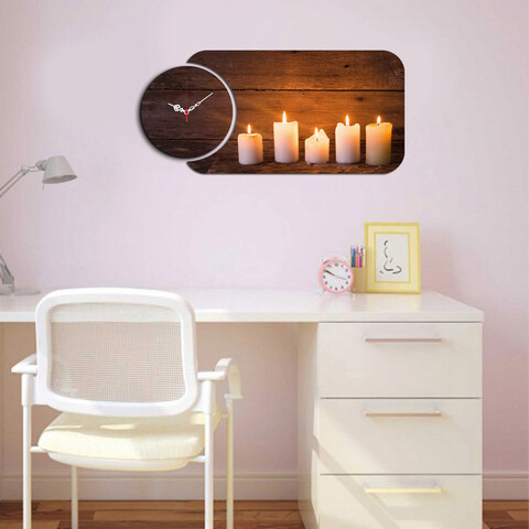 Set ceas si tablou decorativ, yms-32, mdf , dimensiune: 68 x 32 cm, multicolor