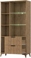 Dulap multifunctional ELTAP, Entsian, 100x60x192 cm, PAL/ABS/sticla, stejar