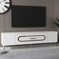 Comoda TV, Olivia, Dekop3, Alb / Argintiu