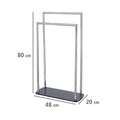 Suport pentru prosoape Ravina, Wenko, 48x20x80 cm, inox/sticla temperata, argintiu/negru