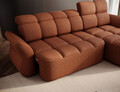 Coltar extensibil dreapta 3 locuri ELTAP, Beneth, 301x185x115 cm, lemn/poliester, caramiziu