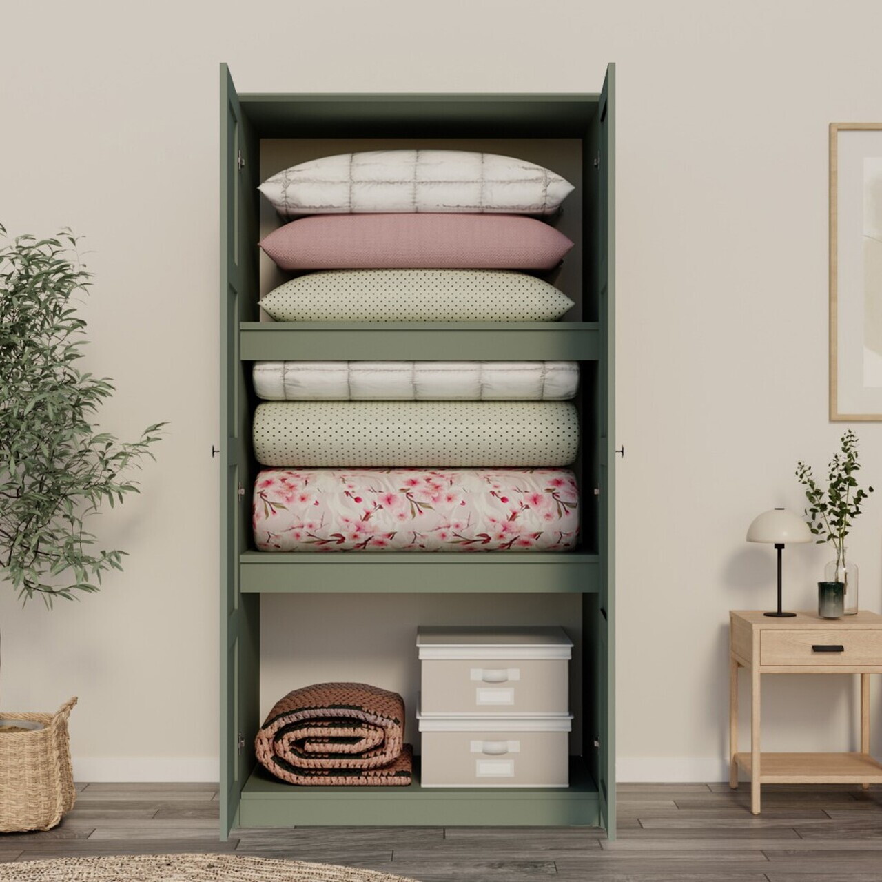 Dulap pentru haine, Hanah Home, Lucas 1600-241, 94x190x60 cm, Verde — imaginea 3