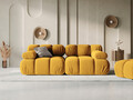 Canapea modulara 2 locuri, Bellis-51, Micadoni Home, 188x94x70 cm, catifea, galben
