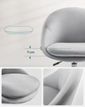 Scaun de birou, Homeoffice, Songmics, 60x60x90 cm, max 110 kg, otel/bumbac/in, gri