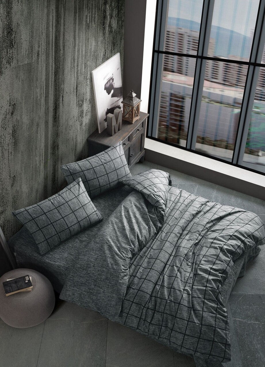 Lenjerie de pat dubla (DE) L'essentiel Maison Kare Negru