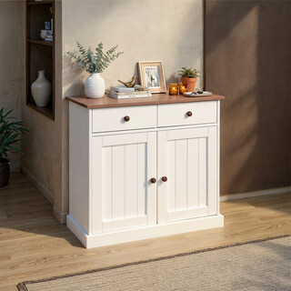 90x45x86 cm, Alb;Maro Sepia, Comoda