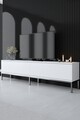 Comoda TV, Bexley, Lord, 180x47x30 cm, PAL, Alb / Argintiu