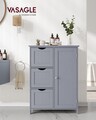 Dulap pentru baie cu 3 sertare, Vasagle, 60x30x80 cm, MDF, gri dove