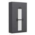 Dulap pentru haine, Minerva, Minar 3 Kapak 235, 135x235x52 cm, PAL, Antracit