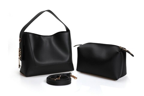 Geanta lucky bees, 925, piele ecologica, negru