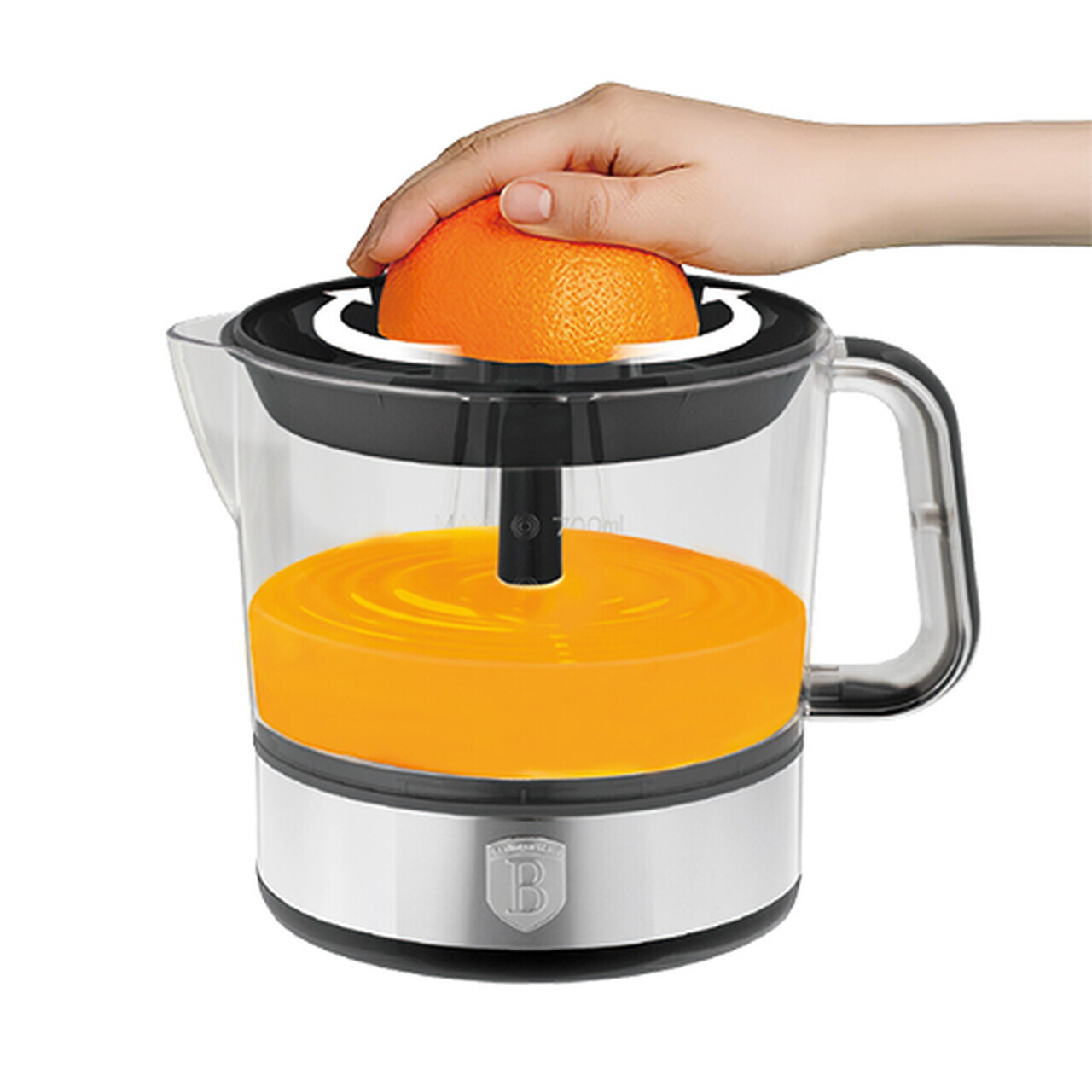 Storcator electric de citrice Berlinger Haus, Matte Black, 40W, 700 ml, plastic/inox, negru/transparent - imagine 5