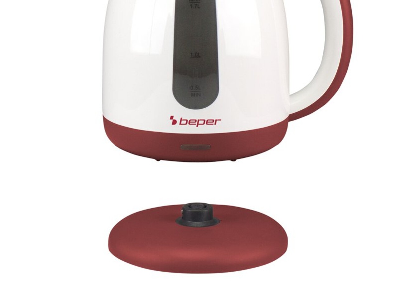 Fierbator de apa fara fir P101BOL100, Beper, 2200 W, 1.7 L, alb/rosu - view 6