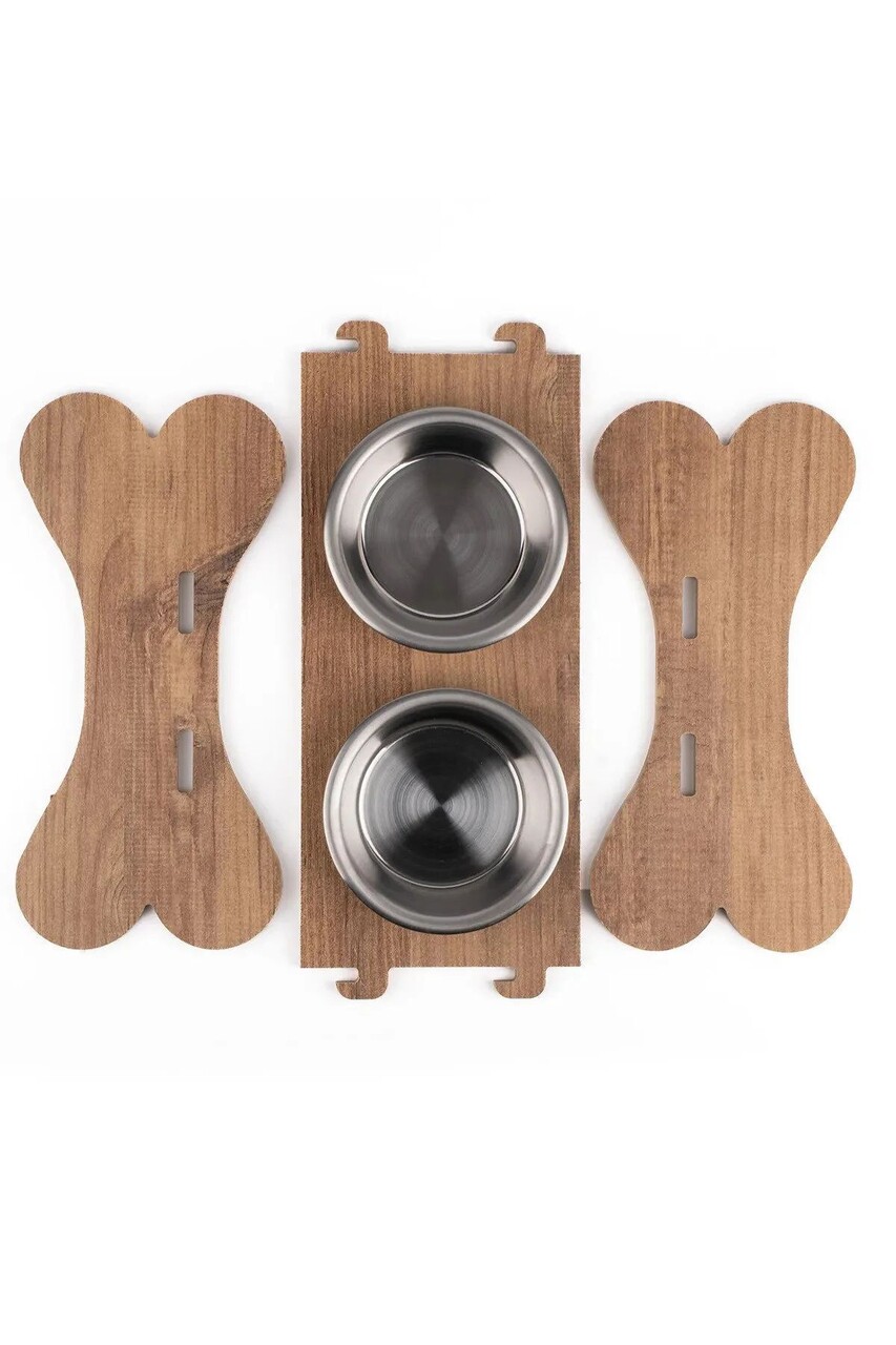 Bol pentru hrana animale de companie, Paws &amp; Whiskers, Apvm10, MDF , Multicolor - imagine 4