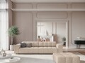 Taburet, Jennifer-140, Micadoni Home, 102x80x40 cm, tesatura chenille din poliester, bej