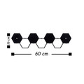 Cuier de perete, Hexagon, Metal, Dimensiune: 60 x 16 cm, Negru