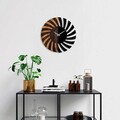 Ceas de perete, Spiral, Lemn/metal, Dimensiune: 56 x 3 x 56 cm, Nuc / Negru