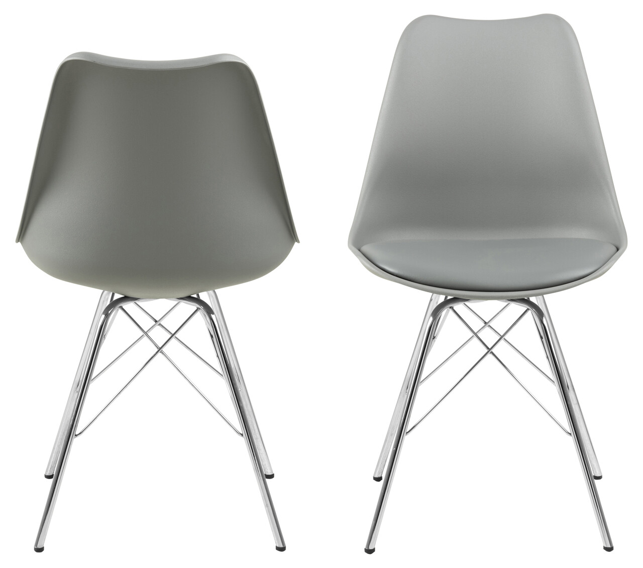 Scaun Eris, Actona, 48.5x54x85.5 cm, piele ecologica/otel, gri - view 9