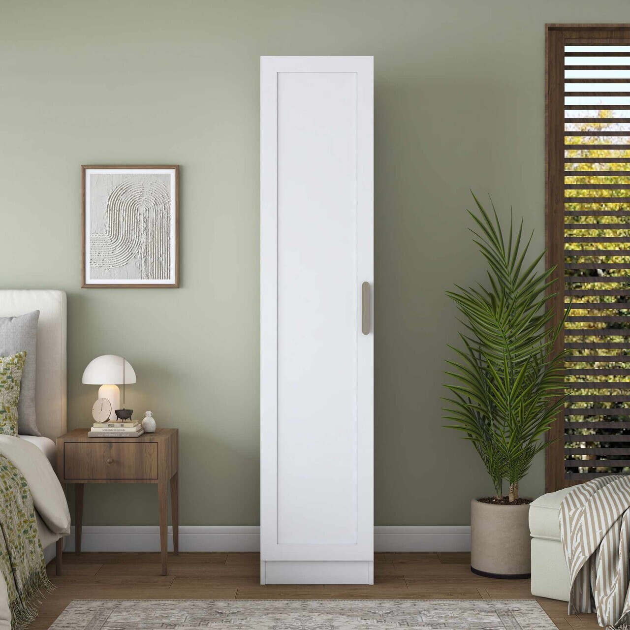 Dulap pentru haine, Hanah Home, BA302, 45x210x57.5 cm, Alb — imaginea 4