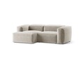 Coltar stanga 2 locuri, Bergamo, Cosmopolitan Design, 244x152x70 cm, tesatura structurata, bej