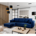 Coltar extensibil stanga 4 locuri ELTAP, LT-40VE, Dalia, 289x190x95 cm, lemn/poliester, albastru
