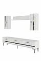 Comoda TV, Hanah Home, Ilay, 180x41x30 cm, Alb / Argintiu