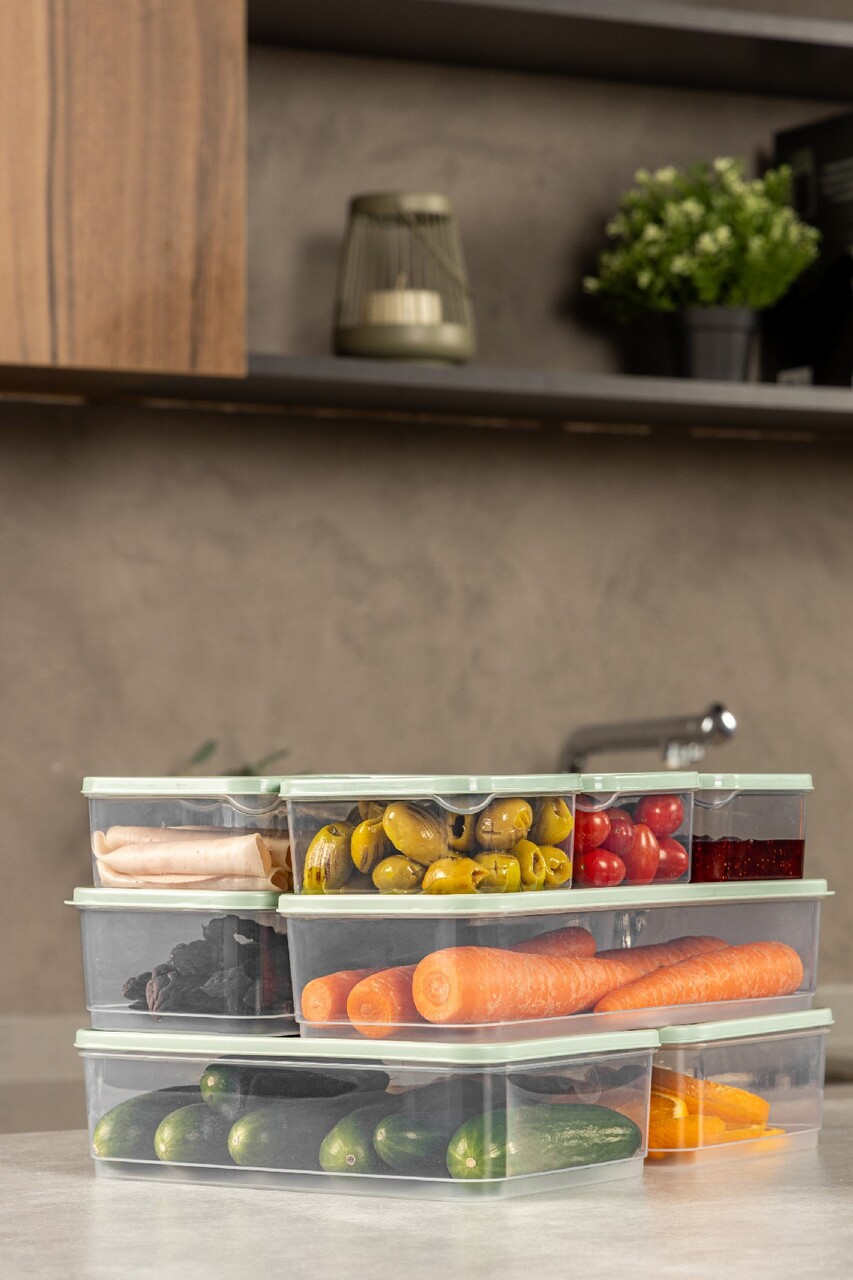 Set recipiente depozitare, Hermia, 964FRM5723, Dimensiune: 23 x 15 x 7 cm / 1750 ml (2 bucăți), Verde menta - view 2