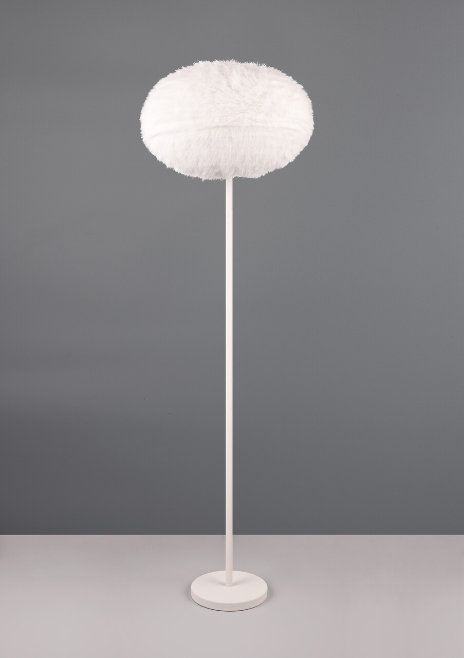 Lampadar Furry, RL, 50x154 cm, 10W, 1x E27, plus sintetic, alb