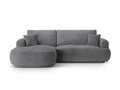 Coltar extensibil stanga 5 locuri, modular, cu lada depozitare, Ella, Micadoni Home, 271x174x94 cm, tesatura structurata chenille, gri