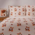 Lenjerie de pat King Size, Corgi, Homla, 3 piese, 200x220 cm, microfibra din poliester, multicolor