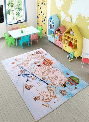 Covor Discover-Light Blue, Confetti, 100×150 cm, poliamida, multicolor imagine noua 2022