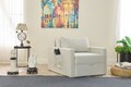 Canapea extensibilă cu 1 loc, Balcab Home, 825BLC4732, Cadru: 100% LEMN DE BRAD, Crem