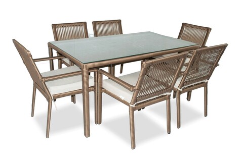 Set mobilier de gradina, jumilla, leros 150, maro inchis