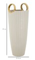 Vaza decorativa Shopping, Mauro Ferretti, 18x45 cm, ceramica, alb/auriu